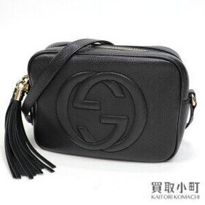 Gucci Soho Disco Bag Black Tassel Interlocking GG Stitching fringe crossbody